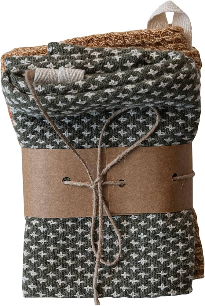 Creative Co-Op Cotton Dobby Dishcloths, Set of 3, Multicolor | Amazon (CA)