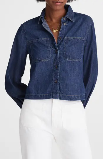 Madewell Patch Pocket Denim Button-Up Shirt in Greendale Wash at Nordstrom Rack, Size Small | Nordstrom Rack