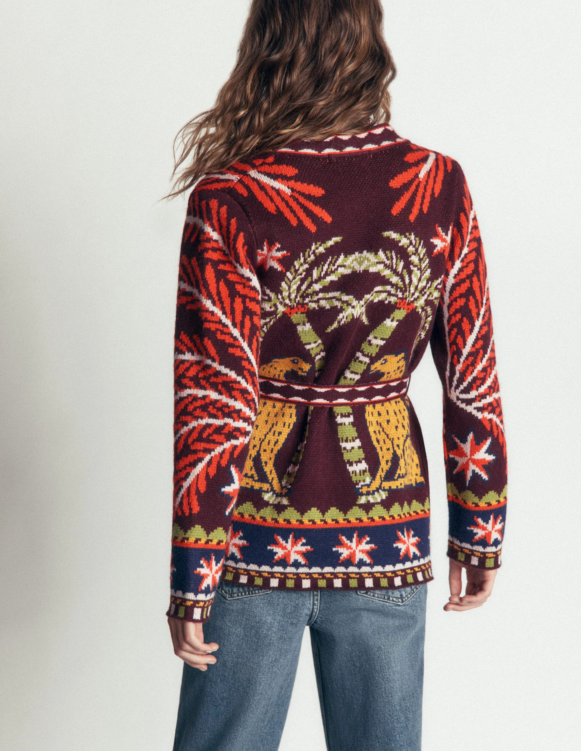 Belted Wrap Knitted Cardigan-Navy | Boden (US)