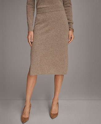 Donna Karan New York Women's Pull-On Cashmere Skirt with Side Slit - Macy's | Macy's
