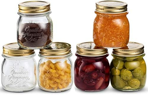 Bormioli Rocco Quattro Stagioni Glass Mason Jars 8.5 Ounce Mini Jars (6-Pack) with Metal Airtight... | Amazon (US)
