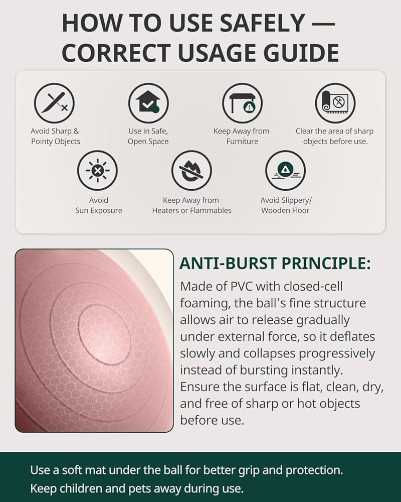 Trideer Exercise Ball Yoga Ball,Office Seating & Balance Ball Chair, Stability Ball for Pilates, ... | Amazon (US)