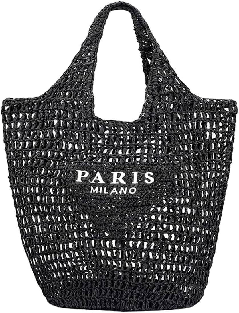 SHOPANTS Straw Mesh Tote Bag for Women 2023 New Mesh Hollow Woven Beach Bag Large Travel Shoulder... | Amazon (US)