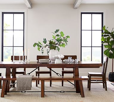Benchwright Extending Dining Table - Rustic Mahogany | Pottery Barn (US)
