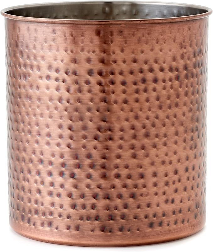 Old Dutch Jumbo Hammered Antique Copper H x 7" Dia. Utensil Holder, 7x7x7.5 (1849JB) | Amazon (US)