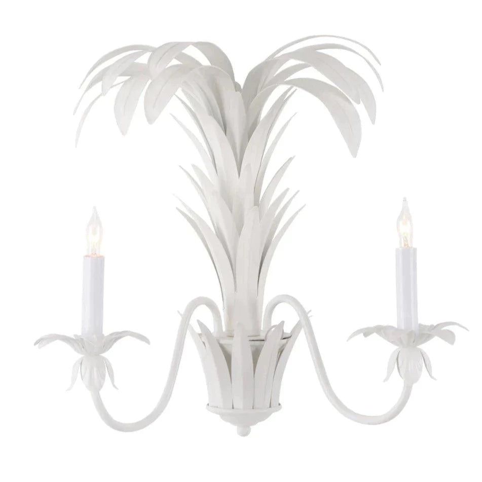 Meg Braff Two Arm White Tole Wall Sconce | The Well Appointed House, LLC