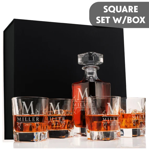 Whiskey Decanter Set, Father's Day Personalize Gift for Dad, Wedding Gift, Gift For Him, Housewar... | Etsy (US)