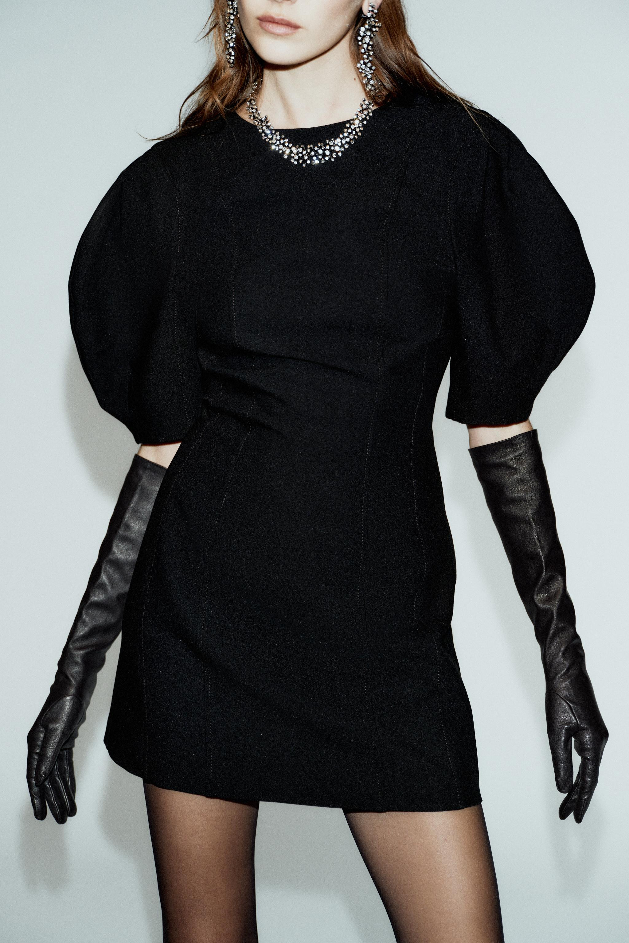 SHORT DRESS WITH GLOBE SLEEVES | Zara UK