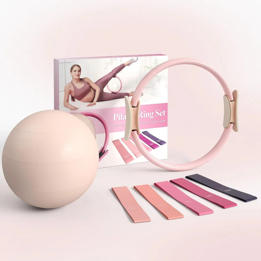 Syedee Pilates Ring Set- Anti-Deformation Circle with Padded Handles- Mini Ball- Resistance Band- Focusing on Toning Inner Thighs-Arms- and Core | Lowe's