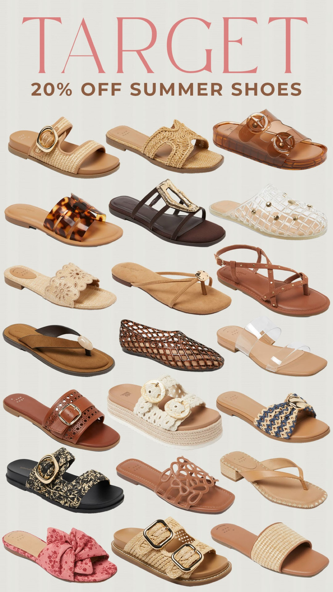 20% off summer sandals from Target!

#targetfinds

Target finds. Target deals. Target sandals. Target fashion. Target summer shoes  

#LTKSaleAlert #LTKootd #LTKSeasonal