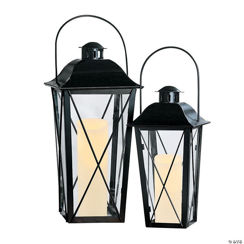 Black Metal Lanterns - 2 Pc. | Oriental Trading Company