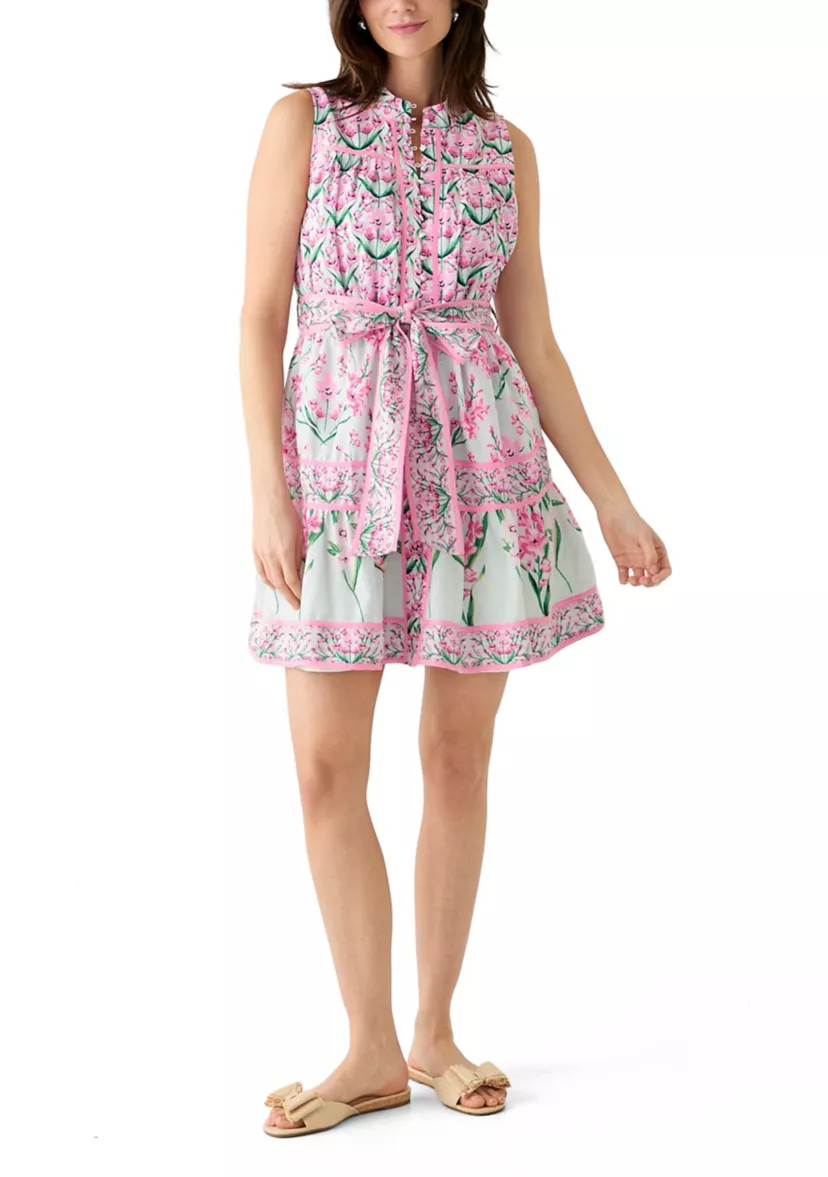 Women's Sleeveless Eyelet Piped Dress | Belk