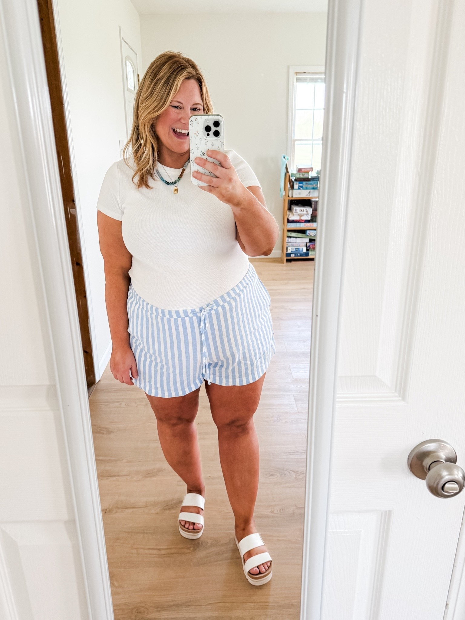 Wearing an XL in my tee and XXL in shorts

#LTKBump #LTKMidsize #LTKSaleAlert