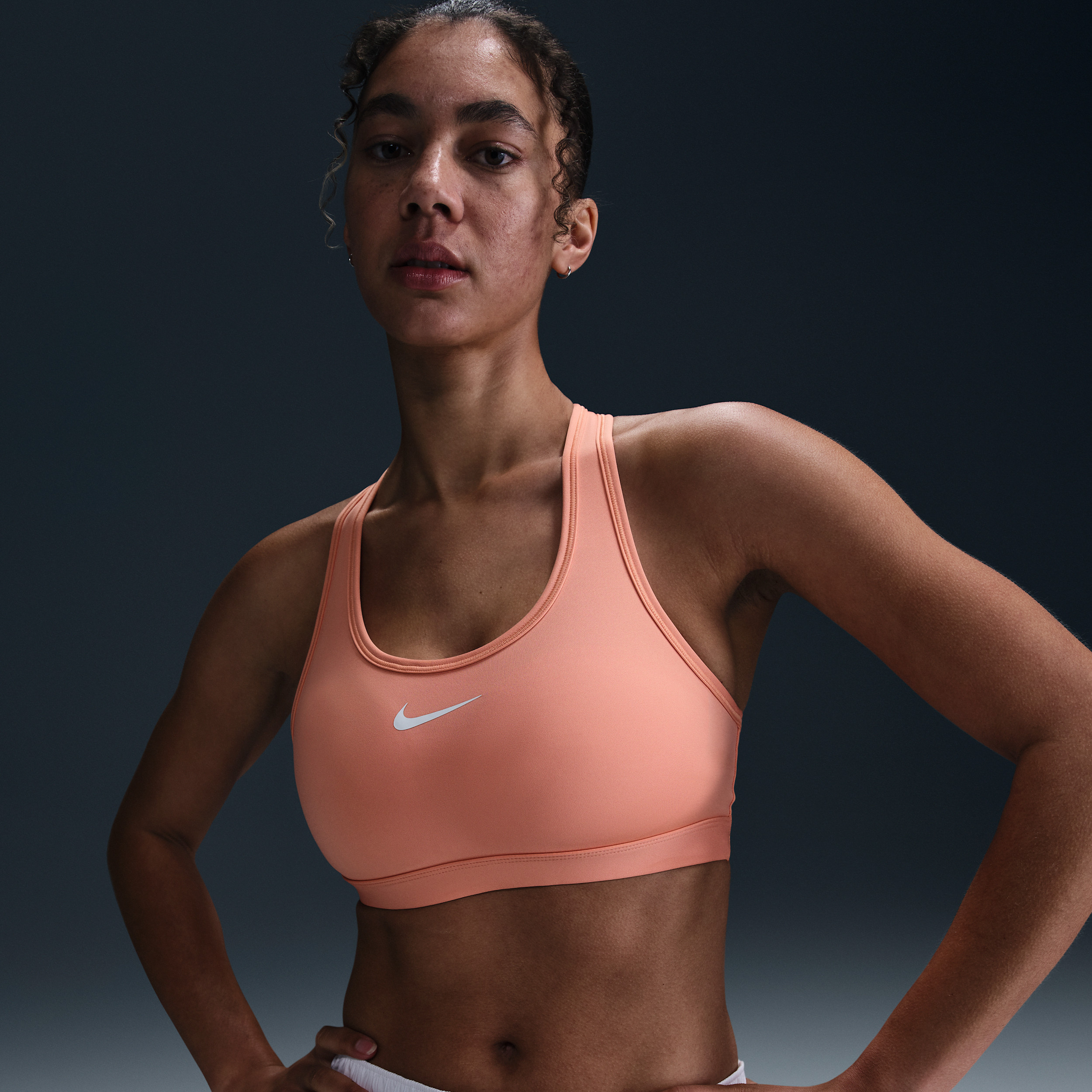 Nike Women's Swoosh Support Padded Sports Bra in Orange | DX6821-844 | Nike (US)