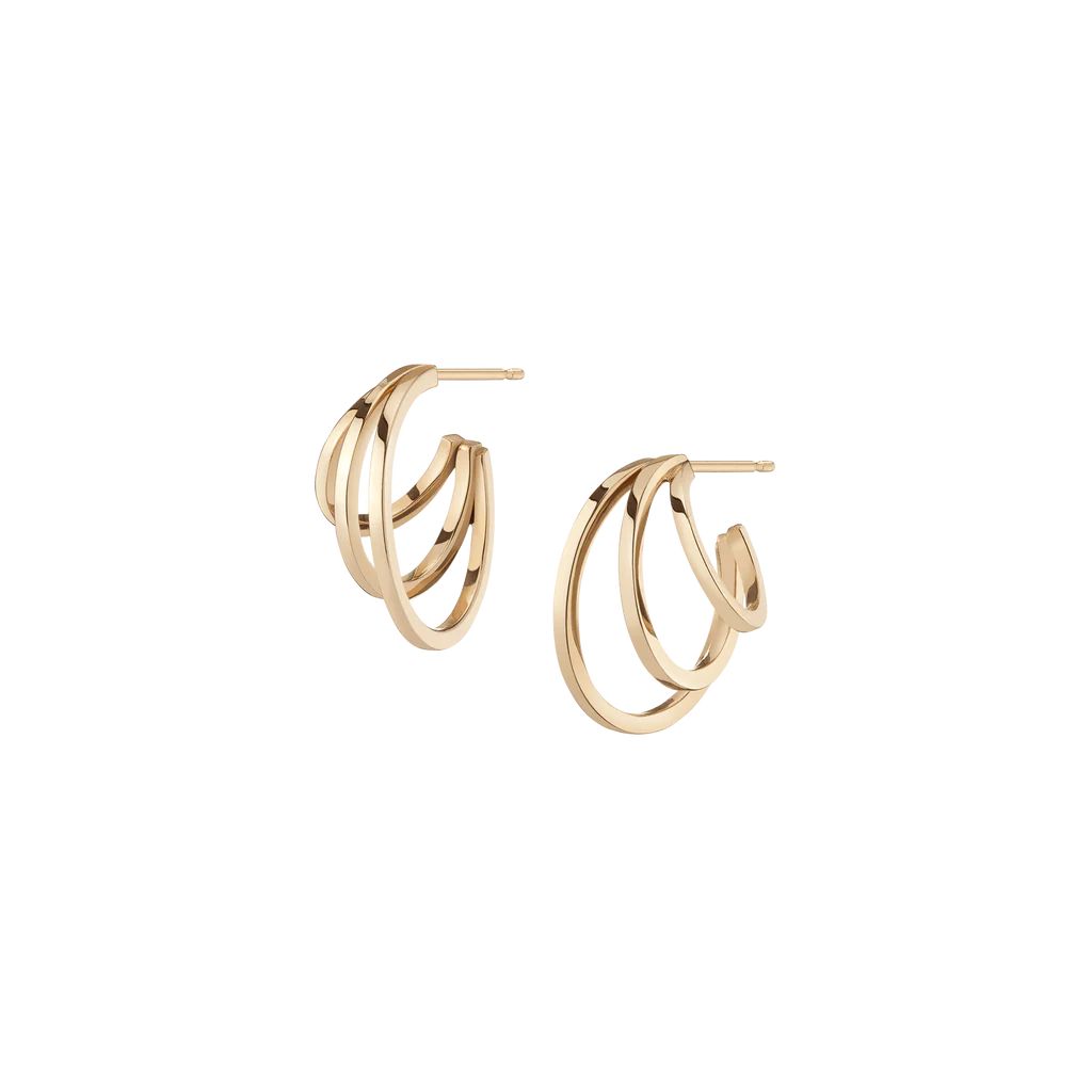 Deco Triple Gold Hoop Earrings | AUrate New York