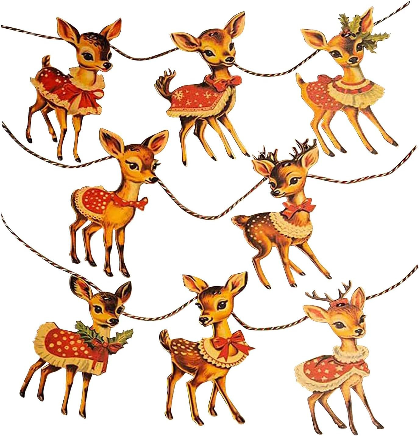 Christmas Vintage Bunting Wooden, Vintage Style Christmas Banner, Old Fashion Christmas Decor Ban... | Amazon (US)