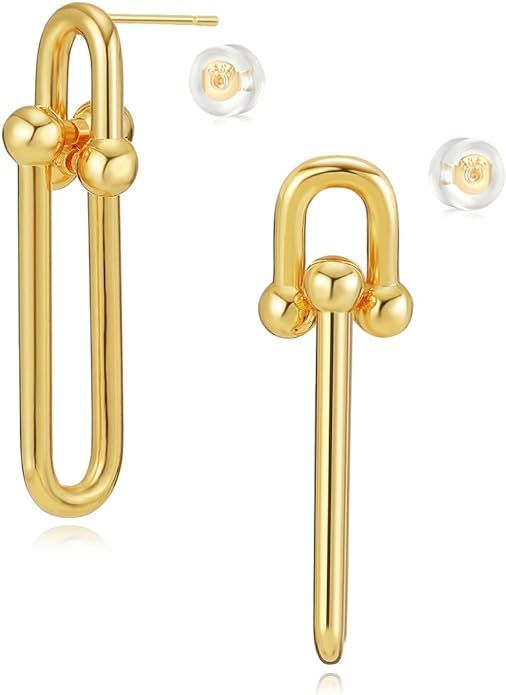 MRSXIA Stud Earrings for Women 18K Gold Filled Small Simple Delicate Hypoallergenic Ear Jewelry | Amazon (US)
