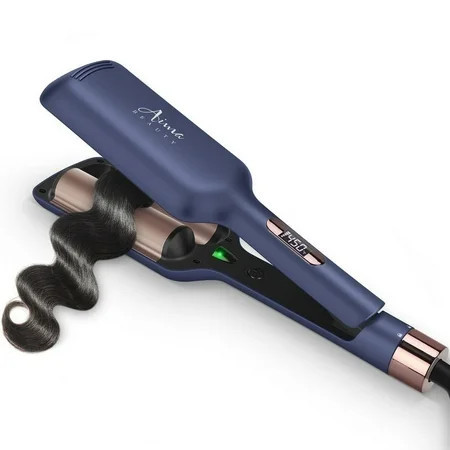 Aima Beauty 2 Barrel Hair Crimper 1.25 inch Twins Mermaid Hair Waver 30S Heats Up Crimping hair Iron Prussian Blue | Walmart (US)
