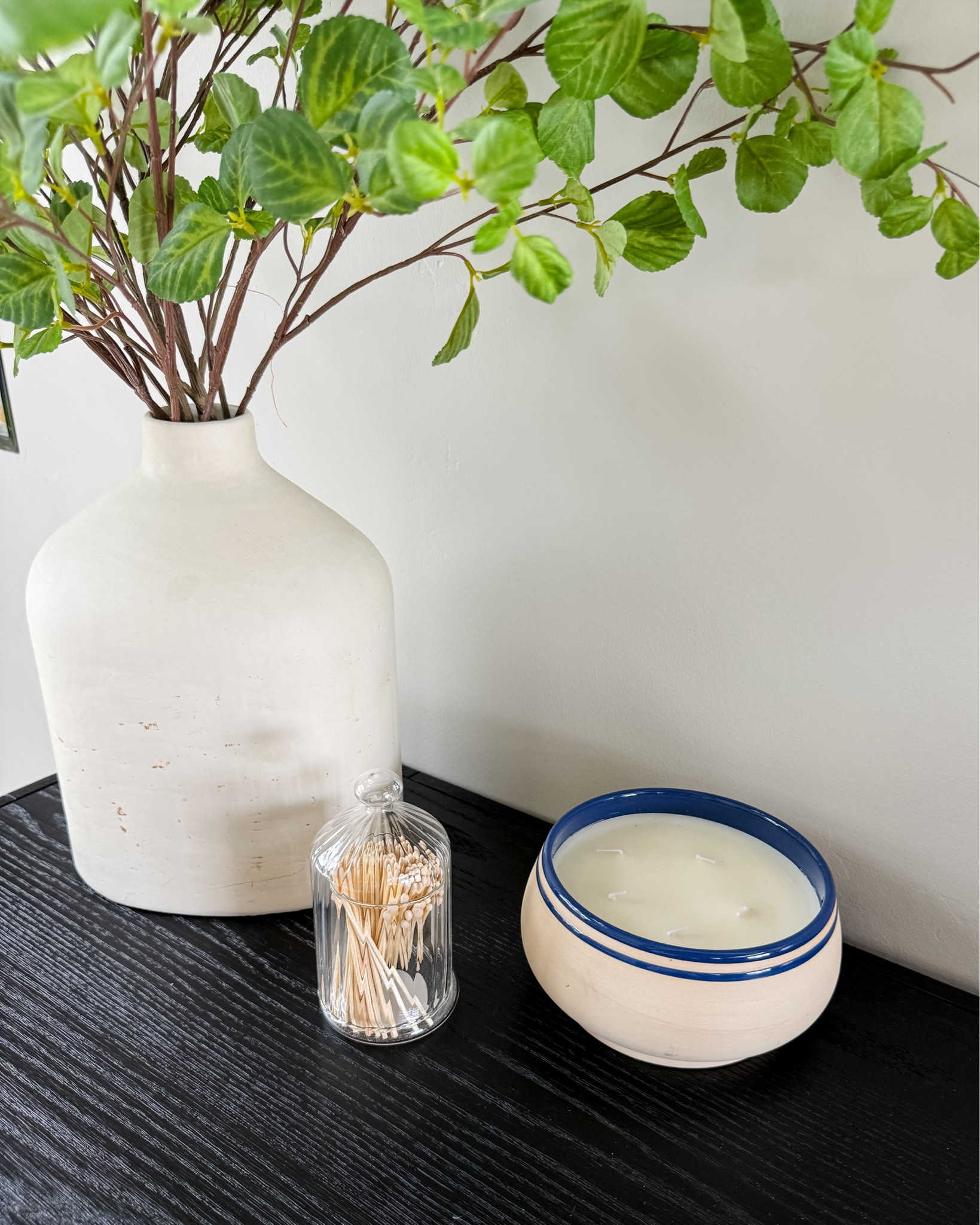 Updated my console for fall with some of the gorgeous summer home decor pieces.  I love the coastal tones of this candle paired with this stylish match holder from Target.  #summerdecor #consolestyling

#LTKSeasonal #LTKHome