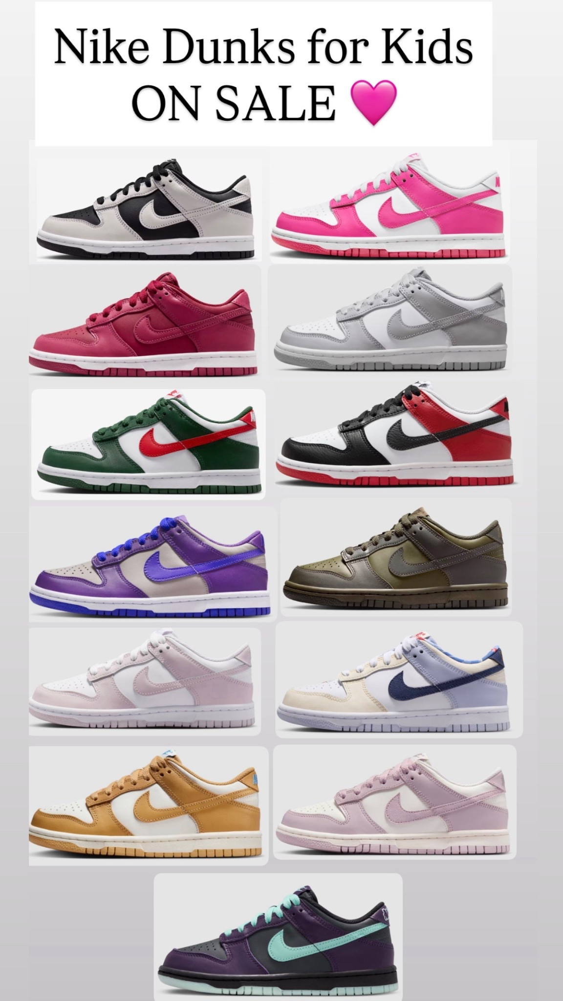 Nike Dunk sneakers for kids are on SALE 🩷💜❤️

#LTKKids #LTKSaleAlert