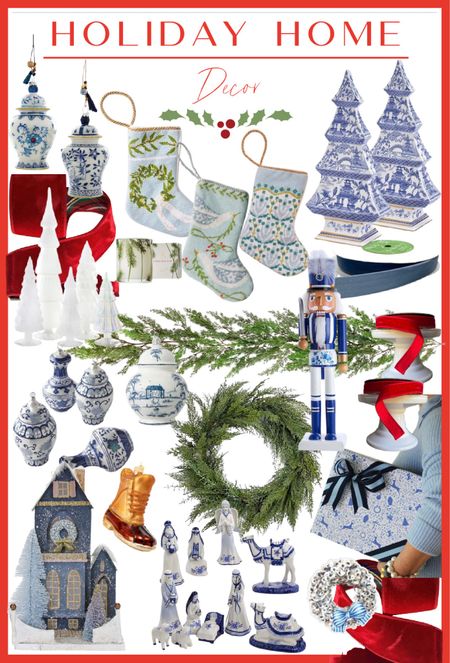Holiday home decor for the Chinoiserie decor lover. ❤️💙 Blue and white, pops of red, good quality faux cedar garland, fine gift wrap and more!

#christmasdecor #holidaydecor #coastalliving #chinoiserie #chinoseriechristmas #fauxcedargarland #needlepointstockings #nutcrackers #gingerjarornaments #cailinicoastal #potterybarn #thymes #frasierfircandle #tuckernuck #holidaygiftwrap 

#LTKhome #LTKHoliday #LTKSeasonal