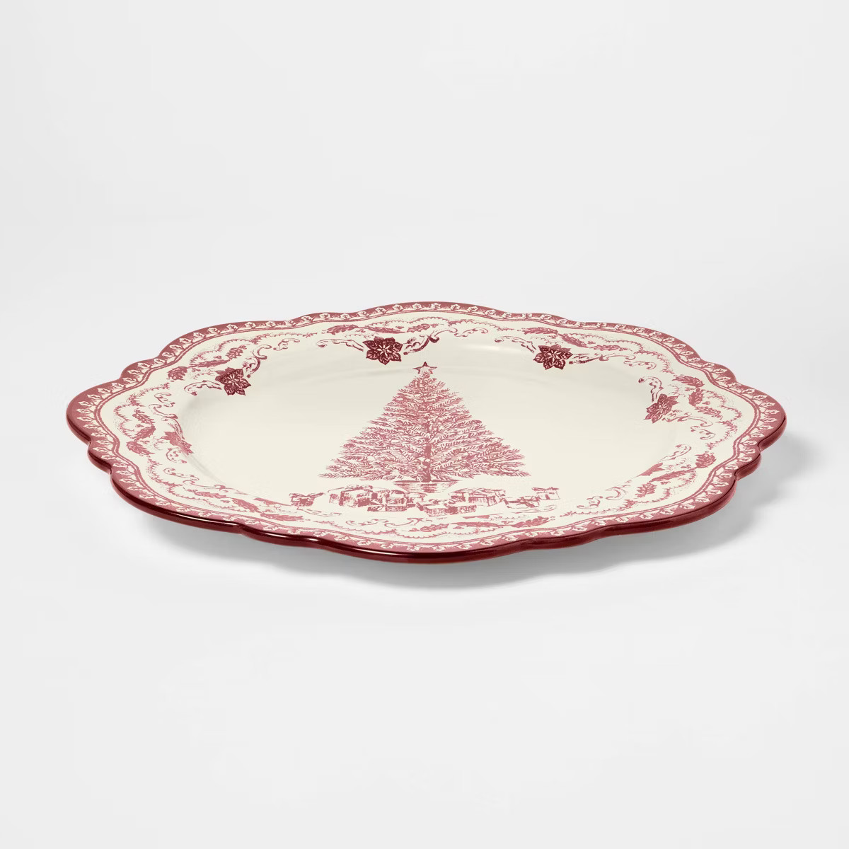 Stoneware Serve Platter Red Pattern - Threshold™ designed with Studio McGee | Target
