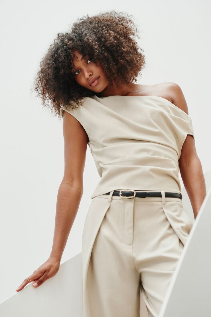 Draped Off Shoulder Top | Dynamite Clothing