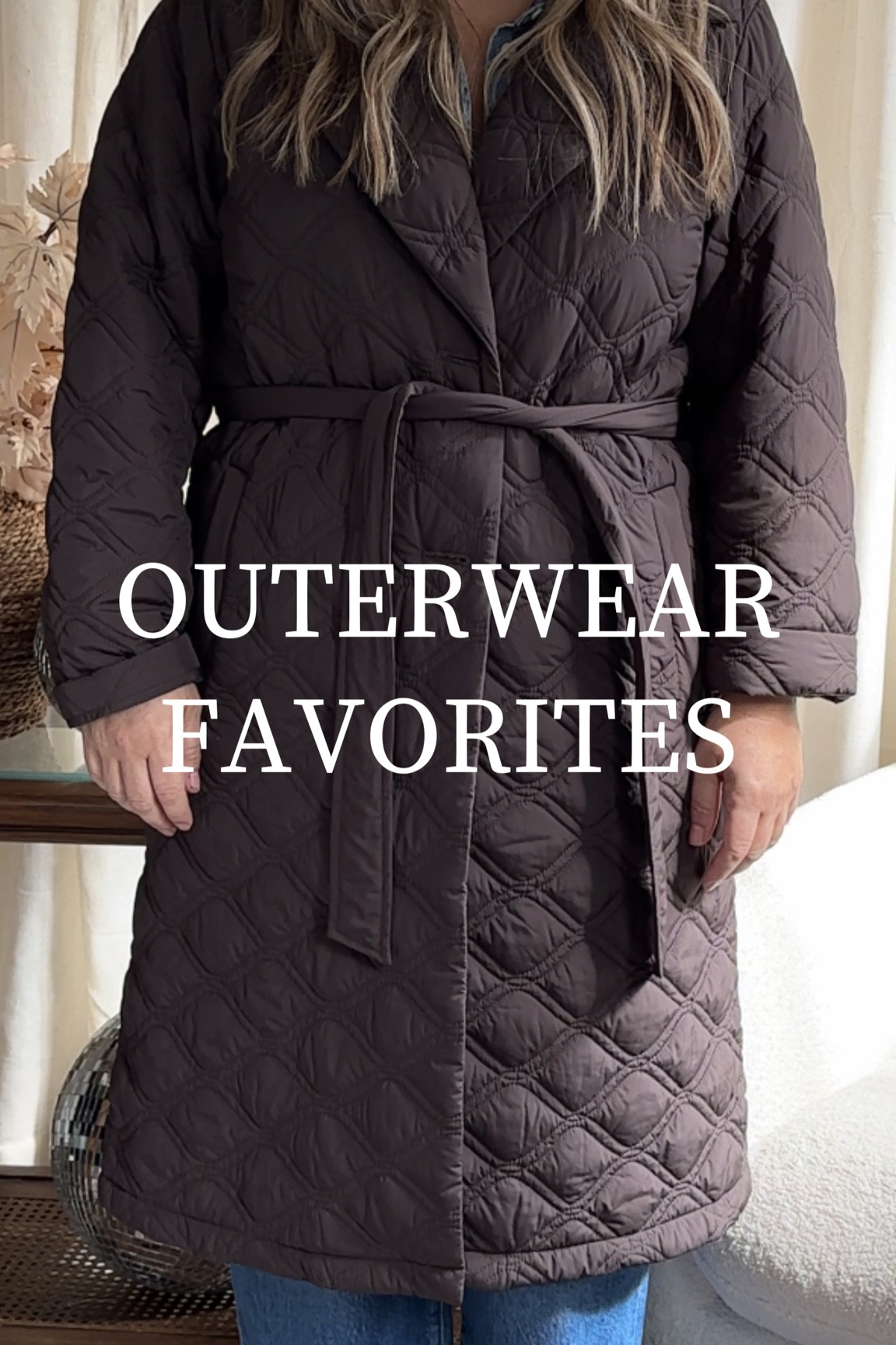 Denim jacket and quilted brown are hazel tide linked directly on ig in fall highlights & hazeltide.com

Coats here are true to size 