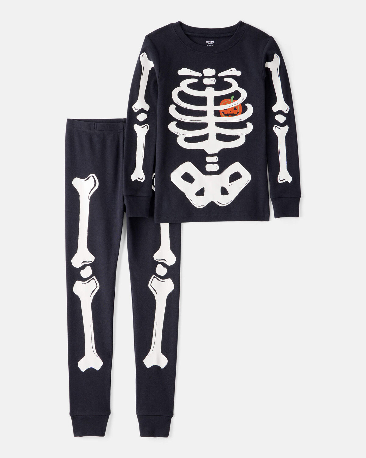 Kid 2-Piece Glow Halloween Skeleton 100% Snug Fit Cotton Pajamas - Black - Carter's | Carter's | Carter's Inc