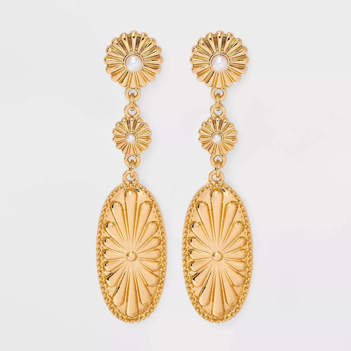 Casted Triple Drop Earrings - Universal Thread™ Gold | Target