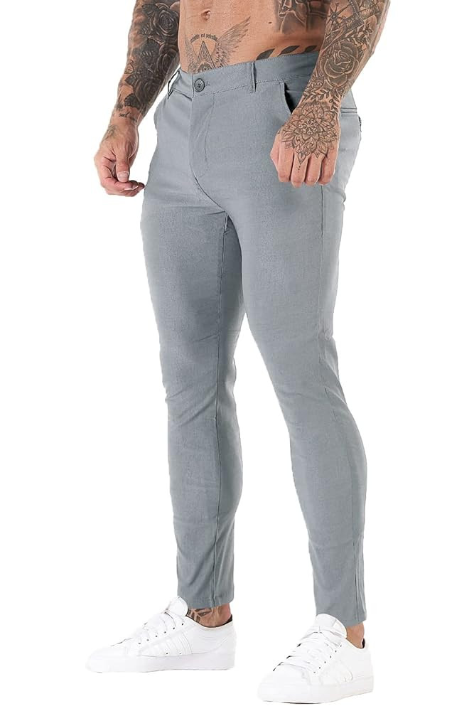 GINGTTO Mens Dress Pants Slim Fit Stretch Chino Pants for Men | Amazon (US)