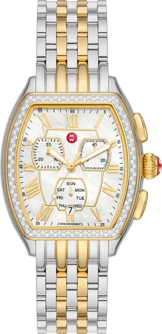 MICHELE Releve Diamond Chronograph Watch, 35 x 45mm | Nordstrom | Nordstrom