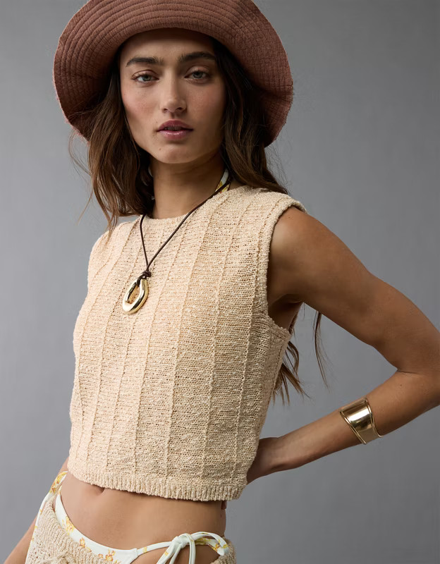 AE Tie Back Sweater Tank Top | American Eagle Outfitters (US & CA)