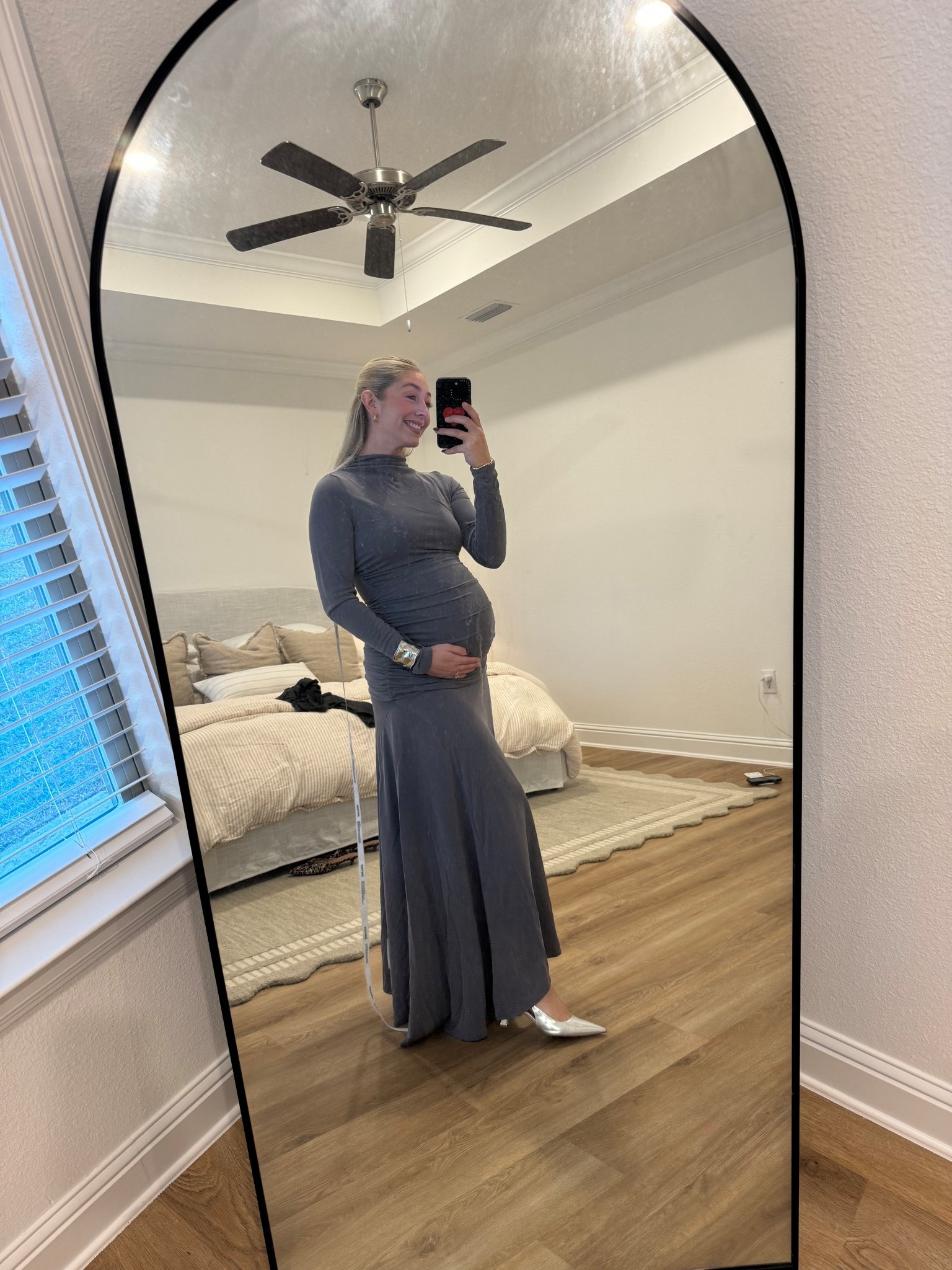 Amazing baby shower or  wedding guest dress for pregnant mamas! Maternity friendly and wearing a size 6. Love that it comes up a little higher in the front so you don’t have to worry about tripping but also can see your shoes! 

Currently on sale for $40 off! 

#LTKWedding #LTKBump #LTKSaleAlert