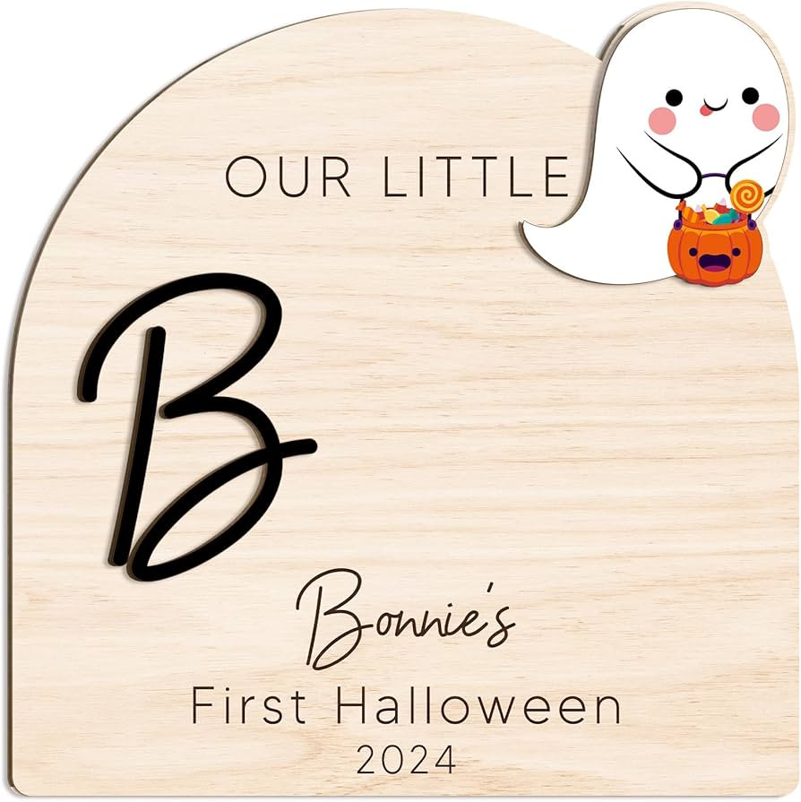 Halloween Footprint Sign, Baby Announcement Sign for Hospital, Personalized Baby's First Hallowee... | Amazon (US)