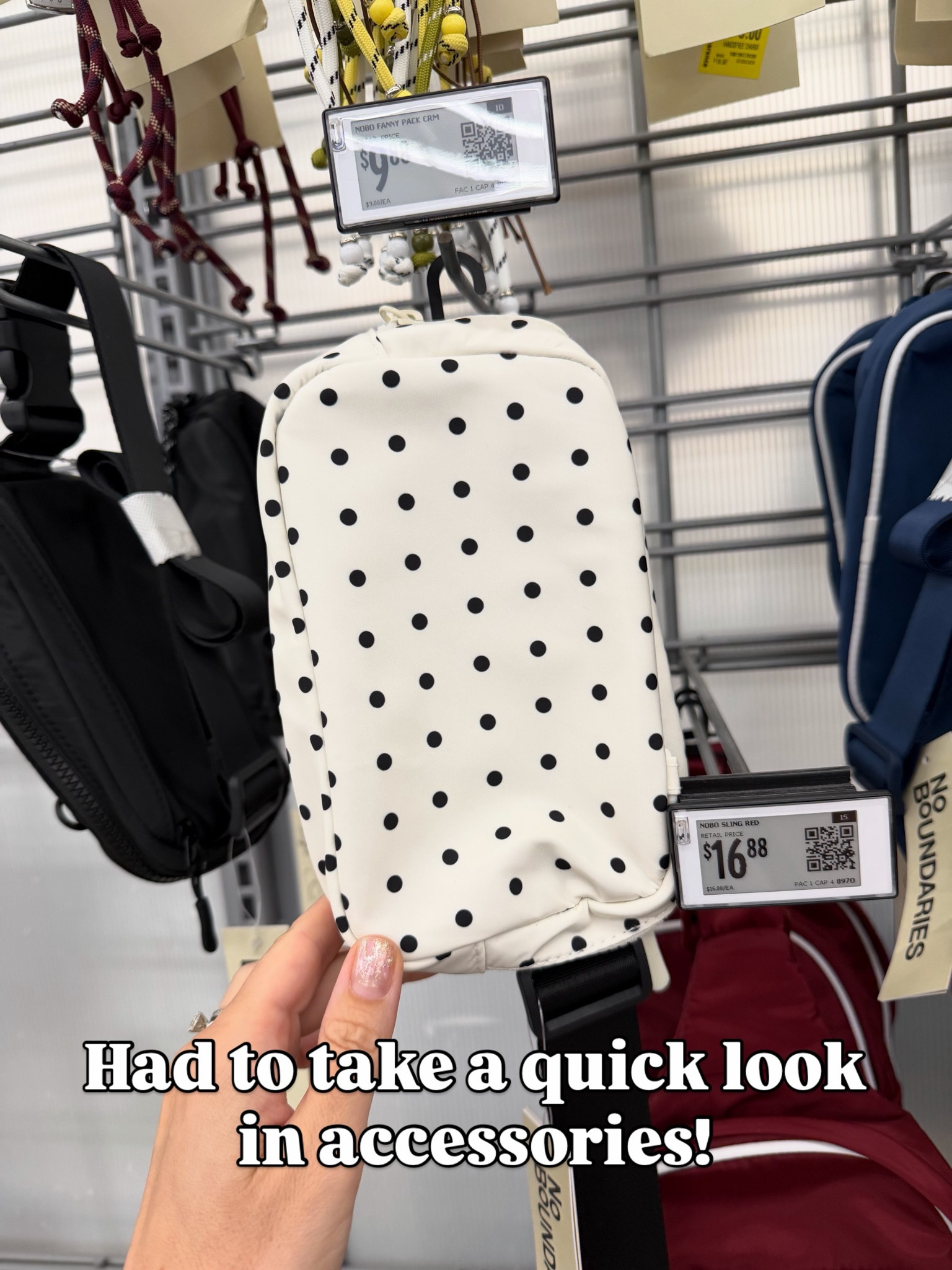 Cute polka dot crossbody bag at Walmart #walmartfind