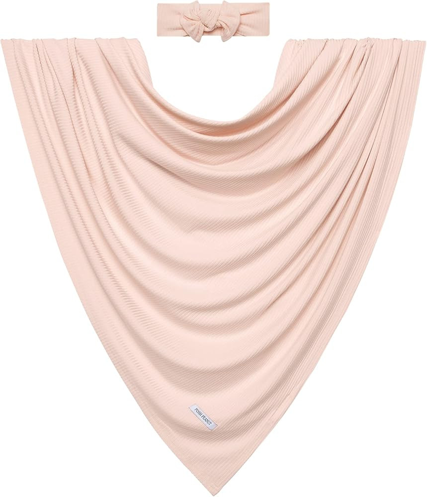 Posh Peanut Baby Swaddle Blanket & Headband - Matching Newborn Girl Swaddle Set, Use As a Receivi... | Amazon (US)