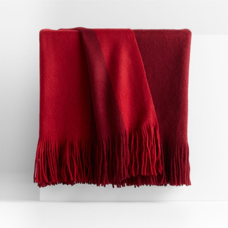 Tepi 70"x55" Red Throw Blanket | Crate & Barrel | Crate & Barrel