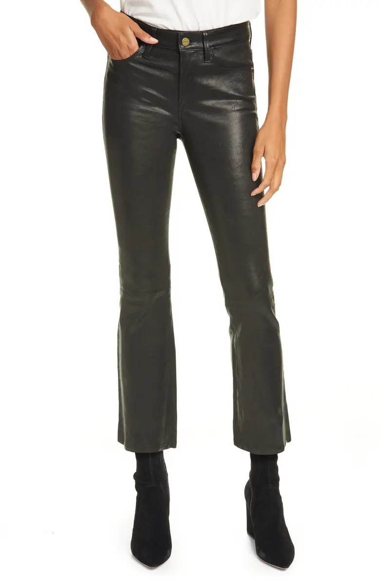 FRAME Le Crop Mini Boot Leather Pants | Nordstrom | Nordstrom