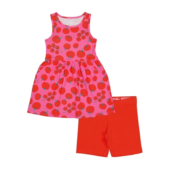 Wonder Nation Girls Play Dress and Short 2 Piece Set, Sizes XS-XLP | Walmart (US)