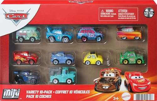 Mattel Disney and Pixar Cars Mini Racers 10-Pack, Collectible Set with 10 Toy Vehicles, Fan-Favorite Characters | Amazon (US)