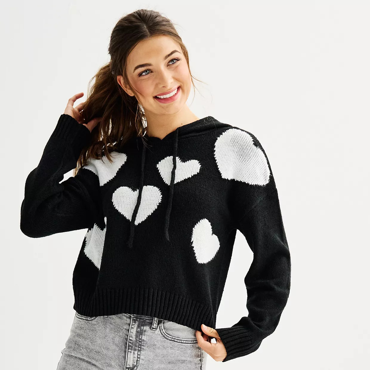 Juniors' SO® Stitched Hooded Sweater | Kohl's