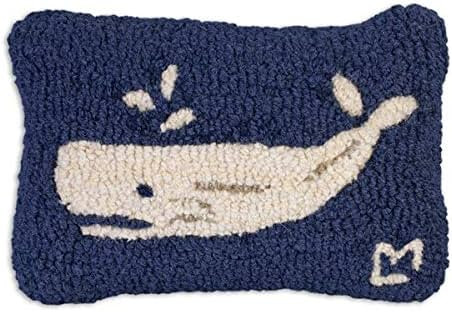 Artist-Designed Little Whale Hand-Hooked Wool Decorative Petite Throw Pillow - Marine Life-Themed... | Amazon (US)