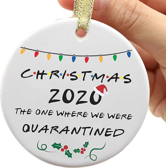 Two-Side Printed 2020 Christmas Ornament, 2020 Quarantine Ornament, Funny 2020 Ornament, Friends ... | Amazon (US)