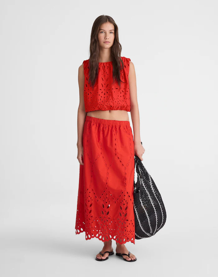 Embroidered Midi Skirt | Madewell