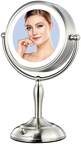 Amazon.com : MIRRORMORE 8.5" Large Vanity Mirror with Lights, 1X/10X Magnifying Lighted Makeup Mi... | Amazon (US)