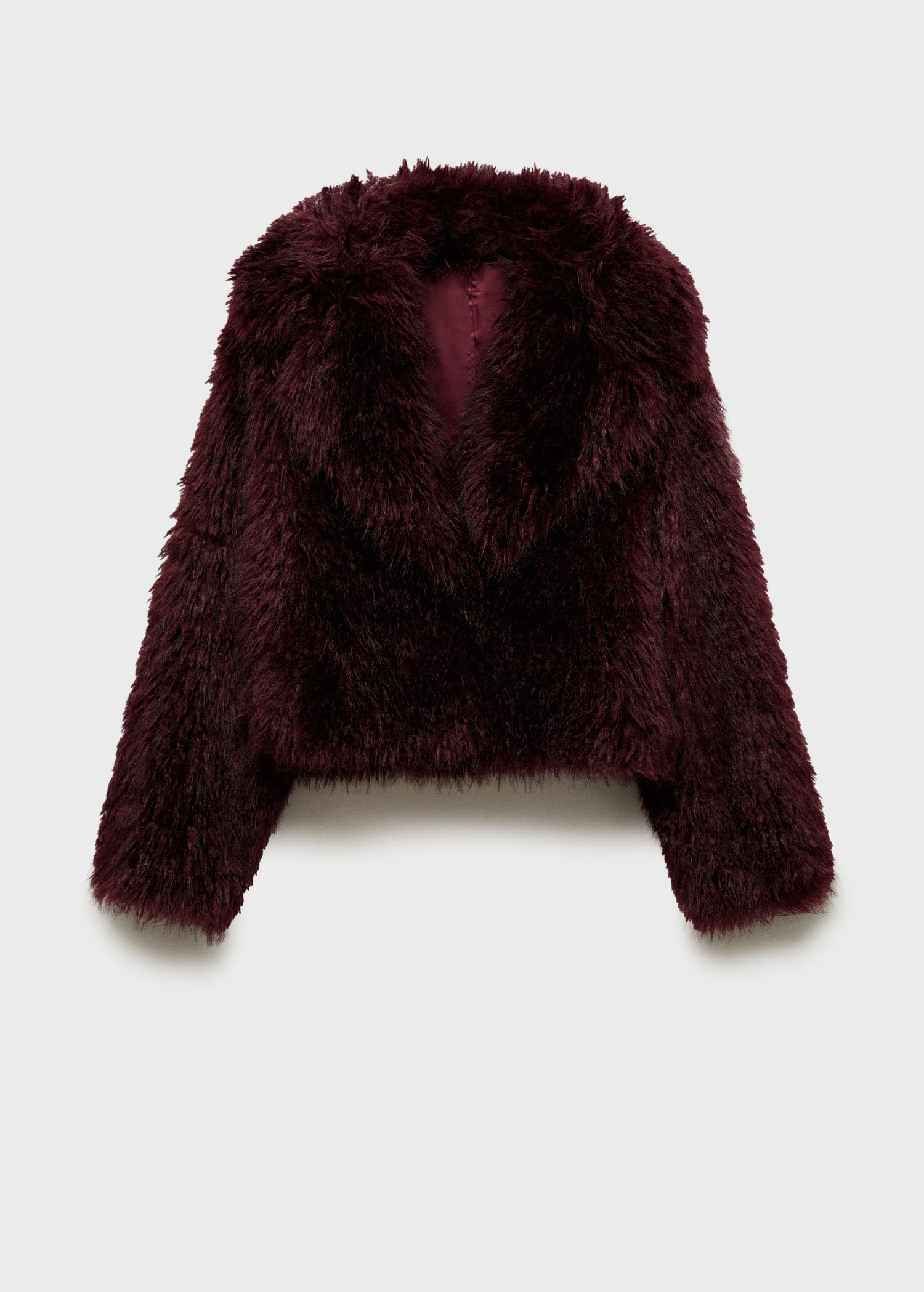 Fur-effect jacket with lapels - Women | MANGO USA | Mango (US/MX/AU)
