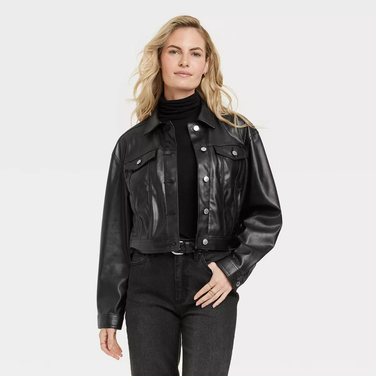 Plus Size Faux Leather Moto Jacket curated on LTK