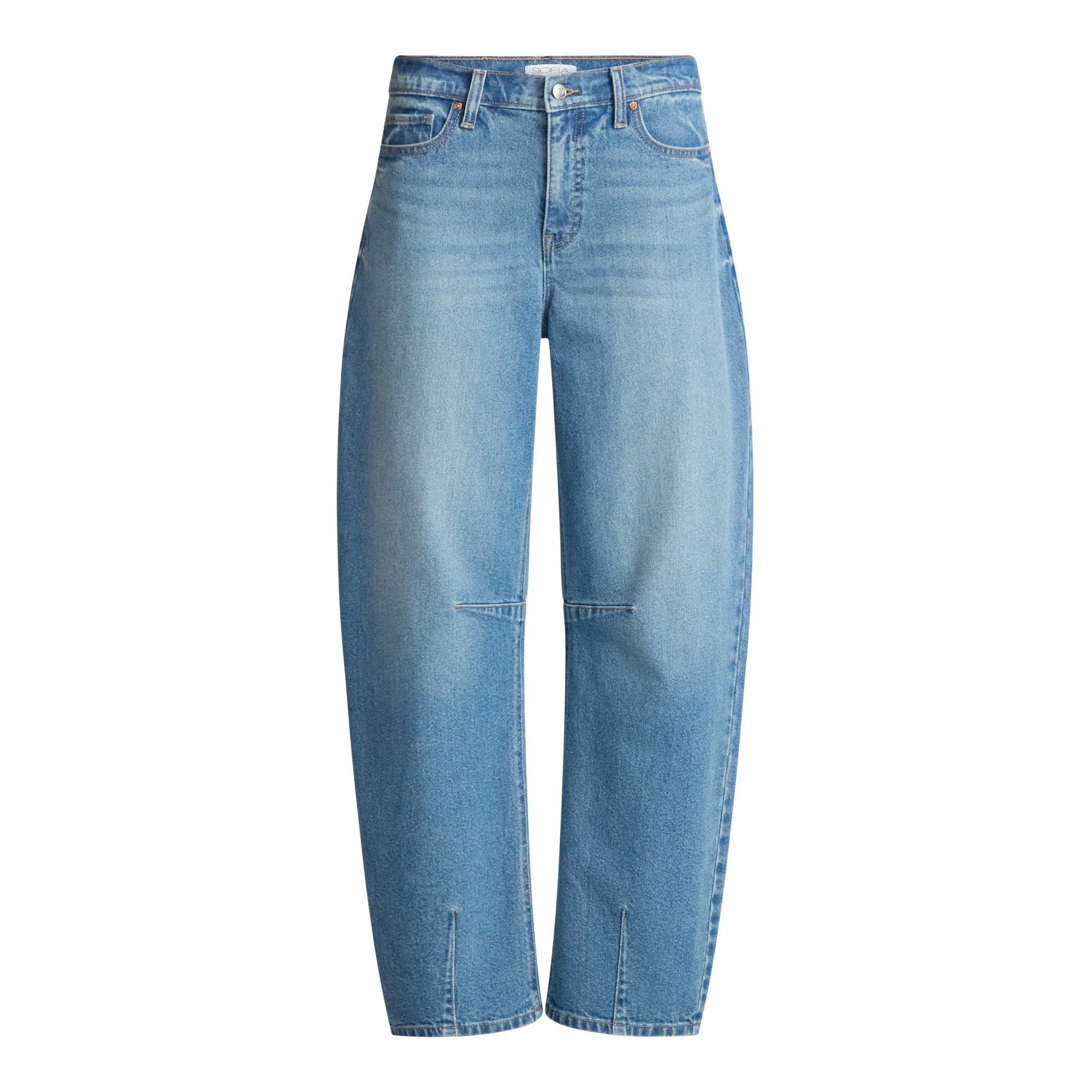 Sofia by Sofia Vergara Women's and Women's Plus Barrel Super High Rise Jeans, 27" Inseam, Sizes 0... | Walmart (US)