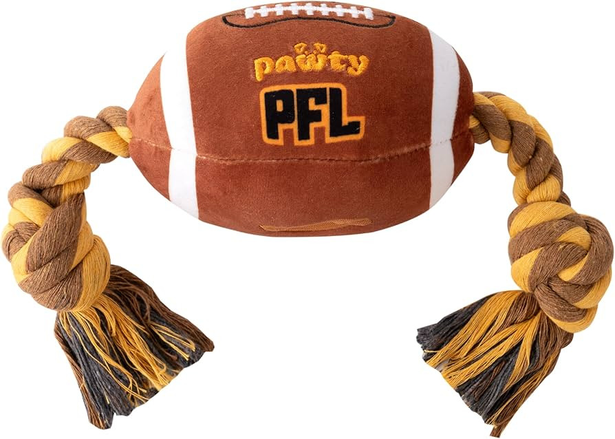 PAWTY Football - Plush Football Interactive Dog Toy - Durable Tug Rope for Tug Fetch with Squeake... | Amazon (US)